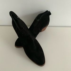 Via Spiga black suede booties